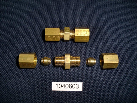 4mm Brass Straight Coupling Compression, 1040603 (Package of 5)
